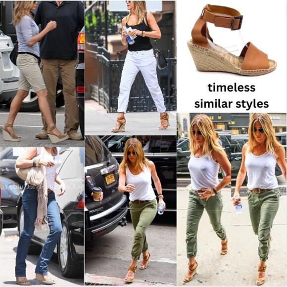 PICON Handmade Espadrille Wedges in Spain tan leather ankle strap size 8 - Picture 2 of 12